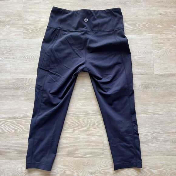 Athleta Cropped Leggings Blue-Size S - Picture 2 of 5